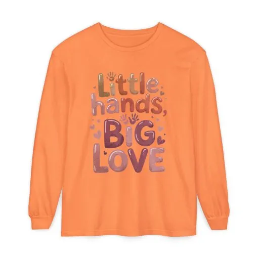 Little Hands, Big Love Long Sleeve T-Shirt, Perfect for Moms Gifts, Cute Mom Long Sleeve T-Shirt, Baby Showers Gift, mother's day Gift - Image 4