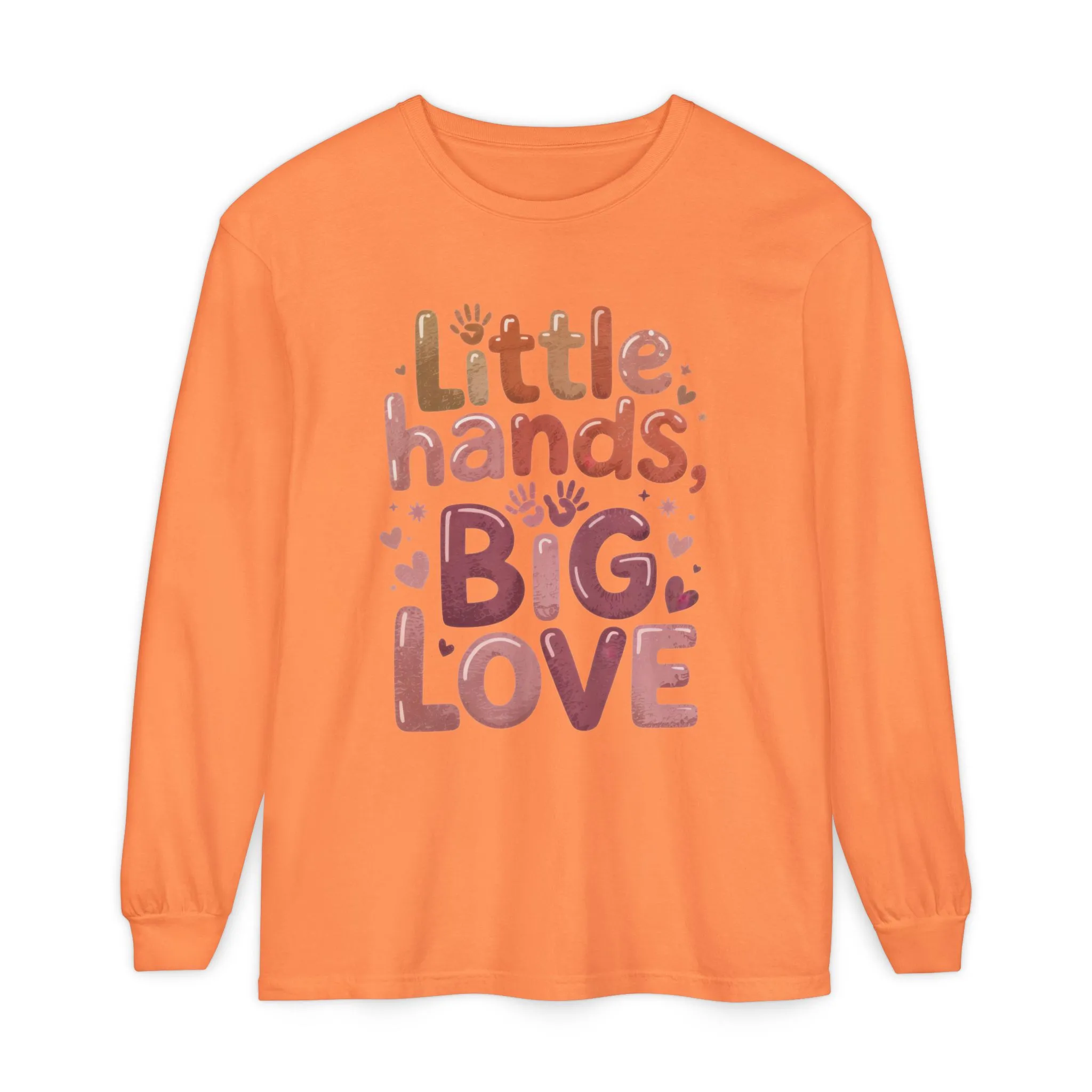 Little Hands, Big Love Long Sleeve T-Shirt, Perfect for Moms Gifts, Cute Mom Long Sleeve T-Shirt, Baby Showers Gift, mother's day Gift - Image 4