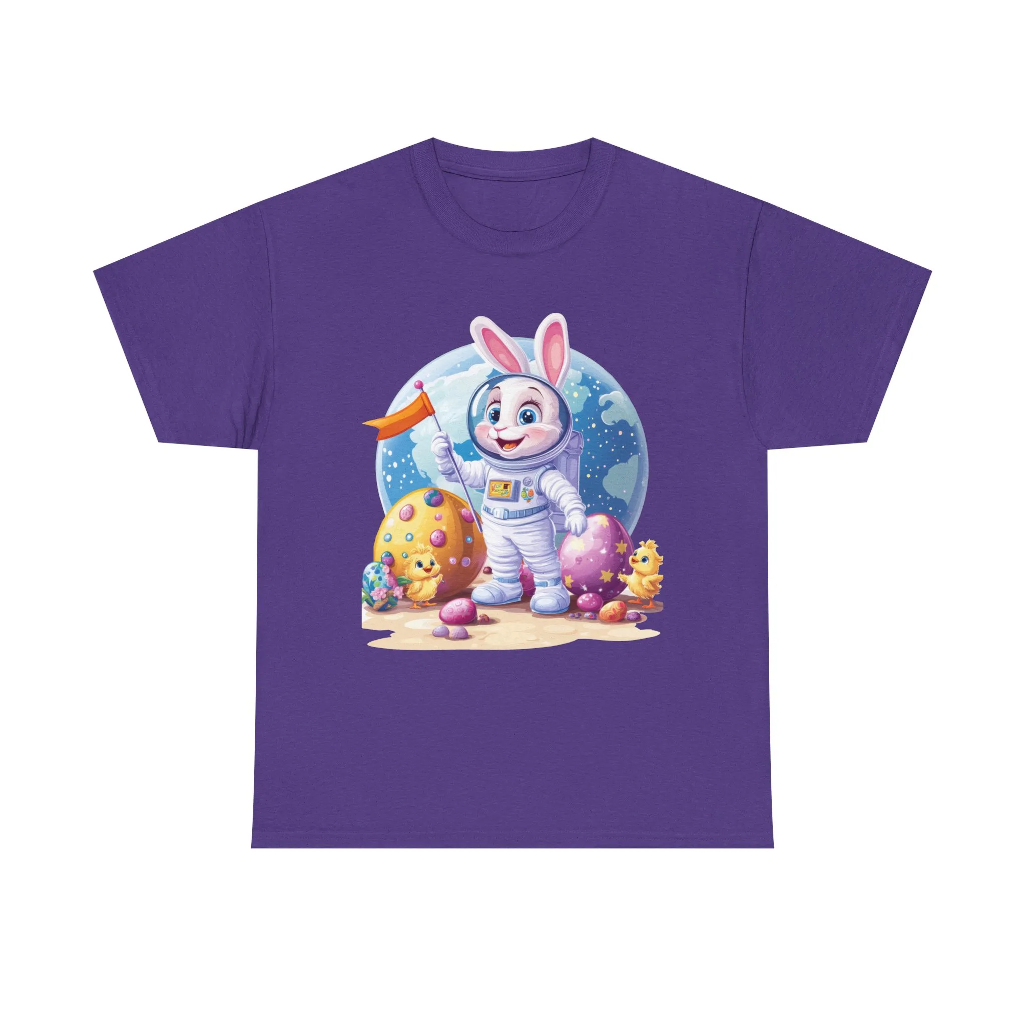 Space Bunny Unisex Heavy Cotton Tee - Cute Astronaut Design for Easter and Fun Occasions - Image 19