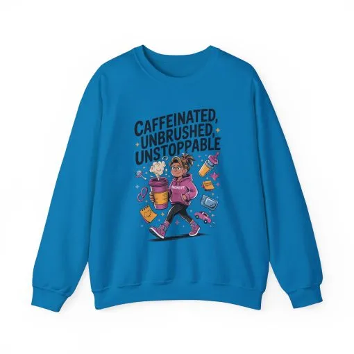 Caffeinated Mom Sweatshirt, Funny Mom Life Quote, Mother's Day Gift,New Mother Tired Mother Gift, Coffee Lover Gift, Coffee Addict Mom - Image 22