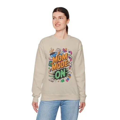 Mom Mode On Crewneck Sweatshirt, Gift for Mom, Mother's Day Humor T-Shirt, Cute Mama Life Graphic Tee, Mother's Day Gift - Image 40