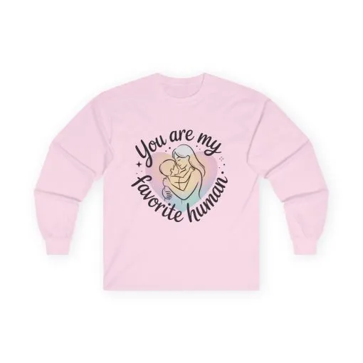 You Are My Favorite Human Mom and Baby Shirt, Unisex Ultra Cotton Long Sleeve Tee, Mother's Day Gift, Cute Heart Design - Image 16