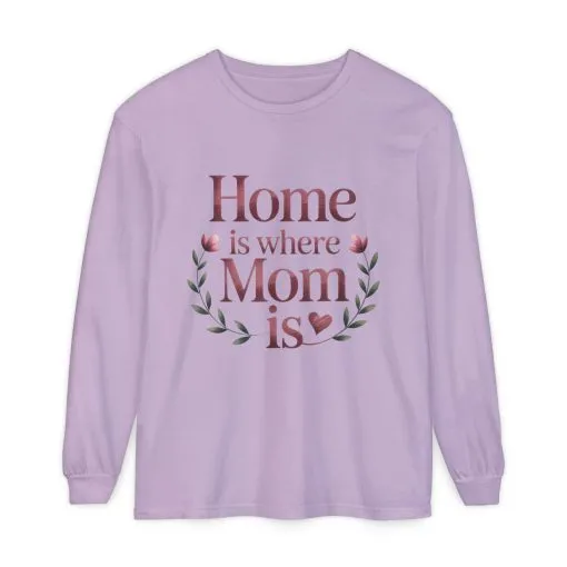 Home is Where Mom Is Long Sleeve T-Shirt, Cozy Gift for Mom, Mother's Day Top, Casual Mom Tee, Family Apparel - Image 11