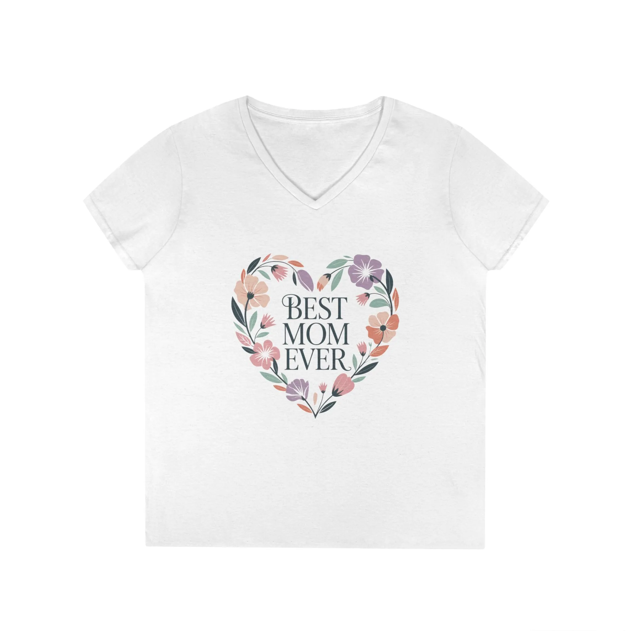 Best Mom Ever Floral V-Neck T-Shirt, Gift for Mom, Mother's Day Shirt, Floral Tee, Mothers Day Gift Shirt - Image 2