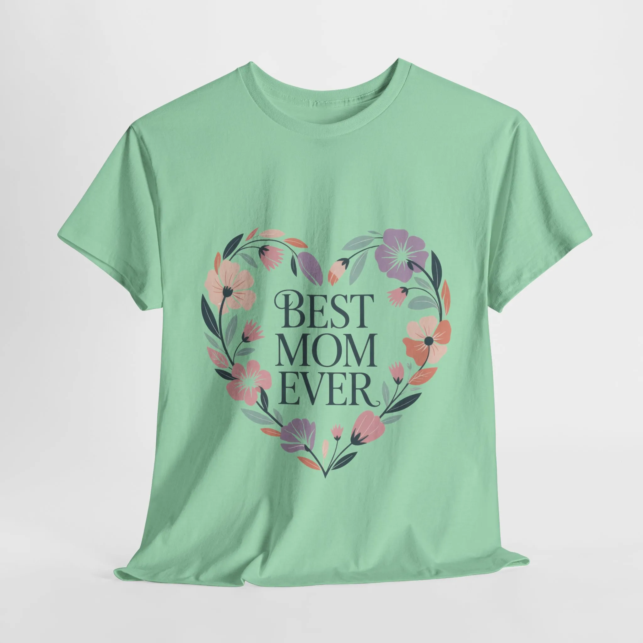 Floral Best Mom Ever Tee, Mother's Day Gift, Mom Appreciation Gift, Floral Heart Cotton Tee - Image 9