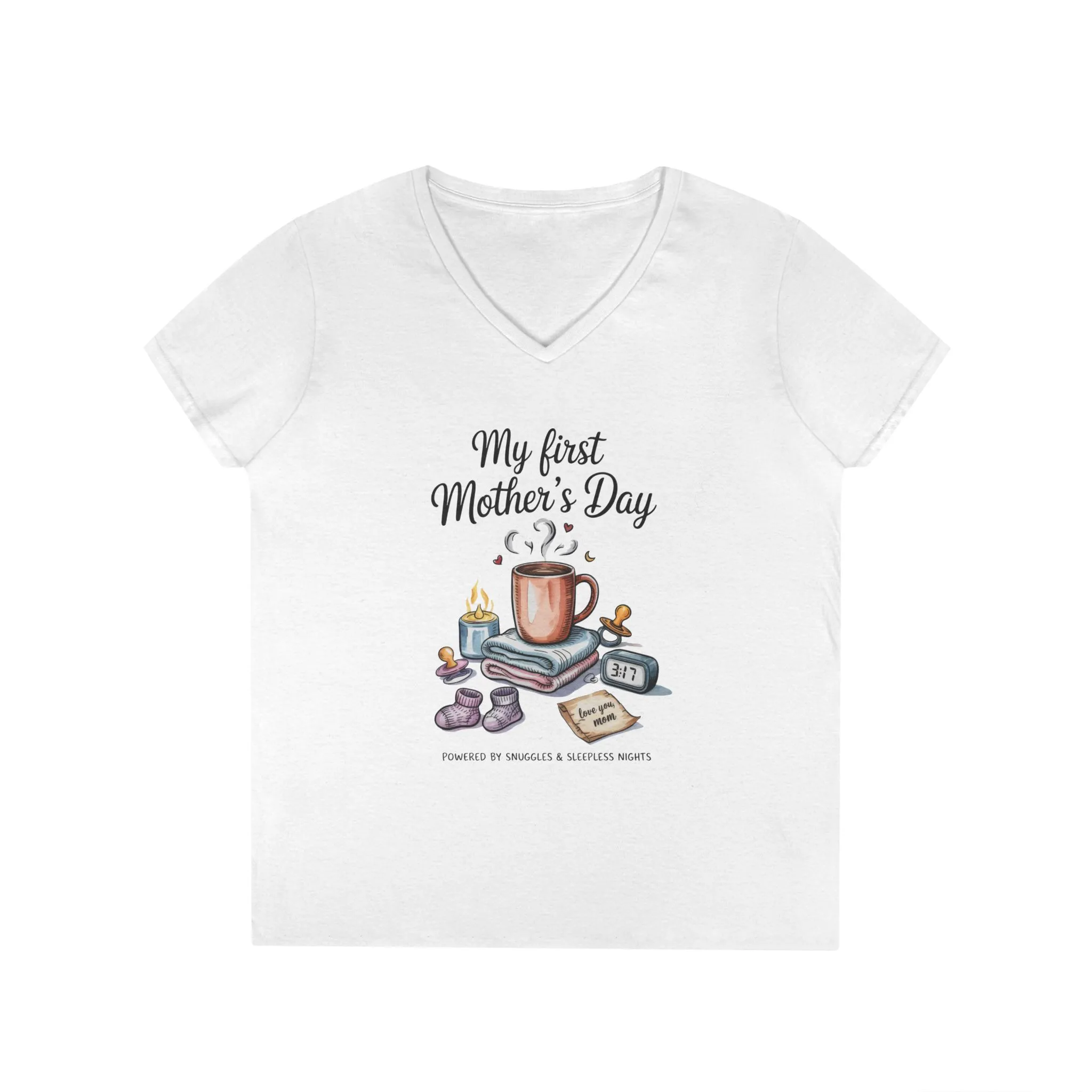 My First Mother's Day V-Neck T-Shirt, Cute Maternity Gift, Mother's Day Shirt, New Mom Outfit, Baby Shower Tee, New Mom Gift Tee - Image 2