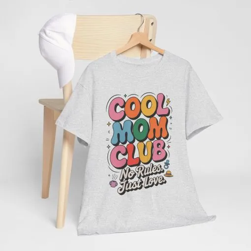 Cool Mom Club Tee, Fun Cotton T-Shirt for Moms, Mothers Day Gift, Parenting Humor Apparel, Fun Mom Shirt, No Rules Just Love Retro Style - Image 2