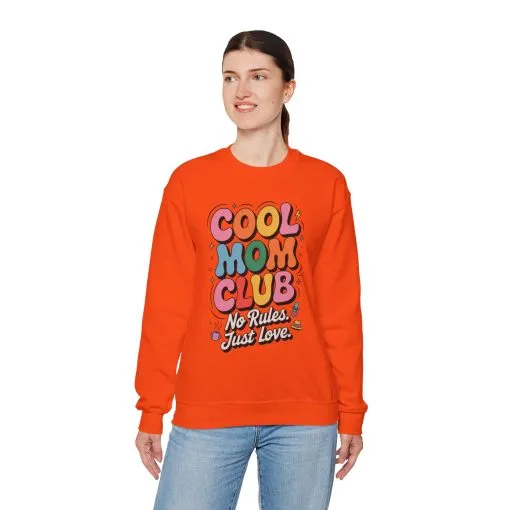 Cool Mom Club Sweatshirt, Gift for Moms, Mother's Day, No Rules Just Love, Retro Colorful Unisex Heavy Blend Crewneck - Image 12