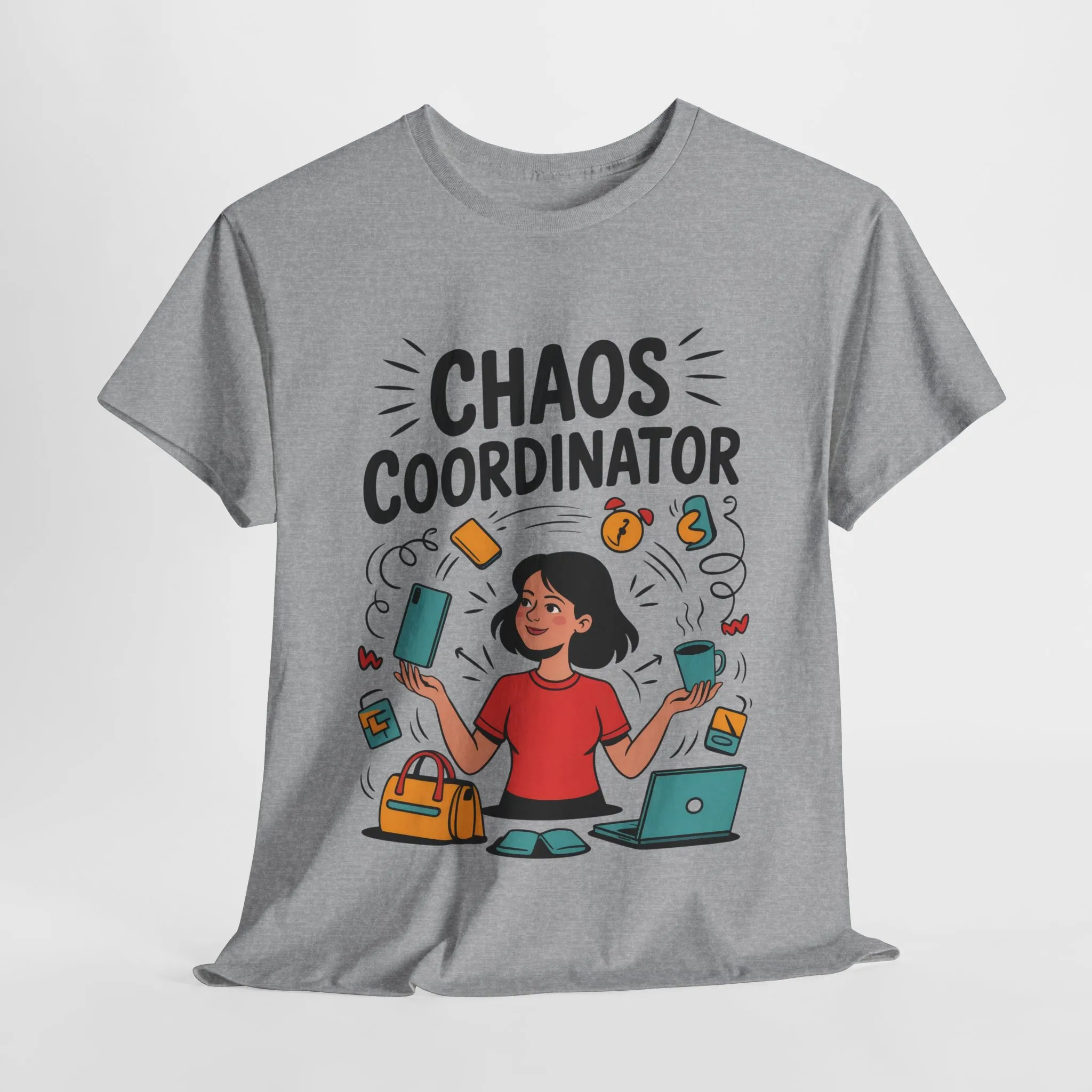 Chaos Coordinator Heavy Cotton Tee, Gift for Busy Moms, Mother's Day Gift, Funny Mom Life Shirt, Busy Life Humor T-Shirt - Image 12