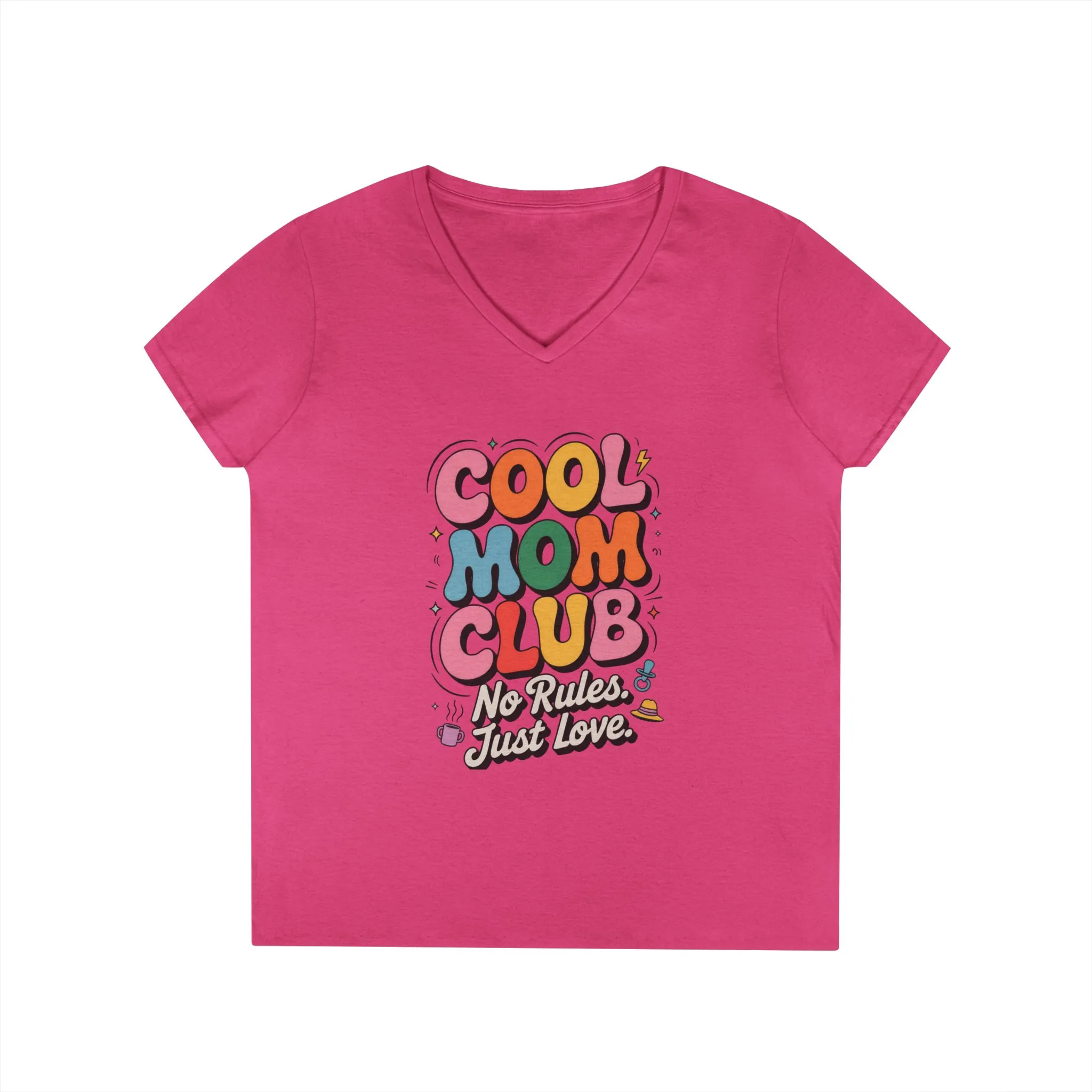 Cool Mom Club V-Neck T-Shirt, Fun Mom Shirt, Gift for Moms, Casual Graphic Tee, Mother's Day Gift, No Rules Just Love - Image 11