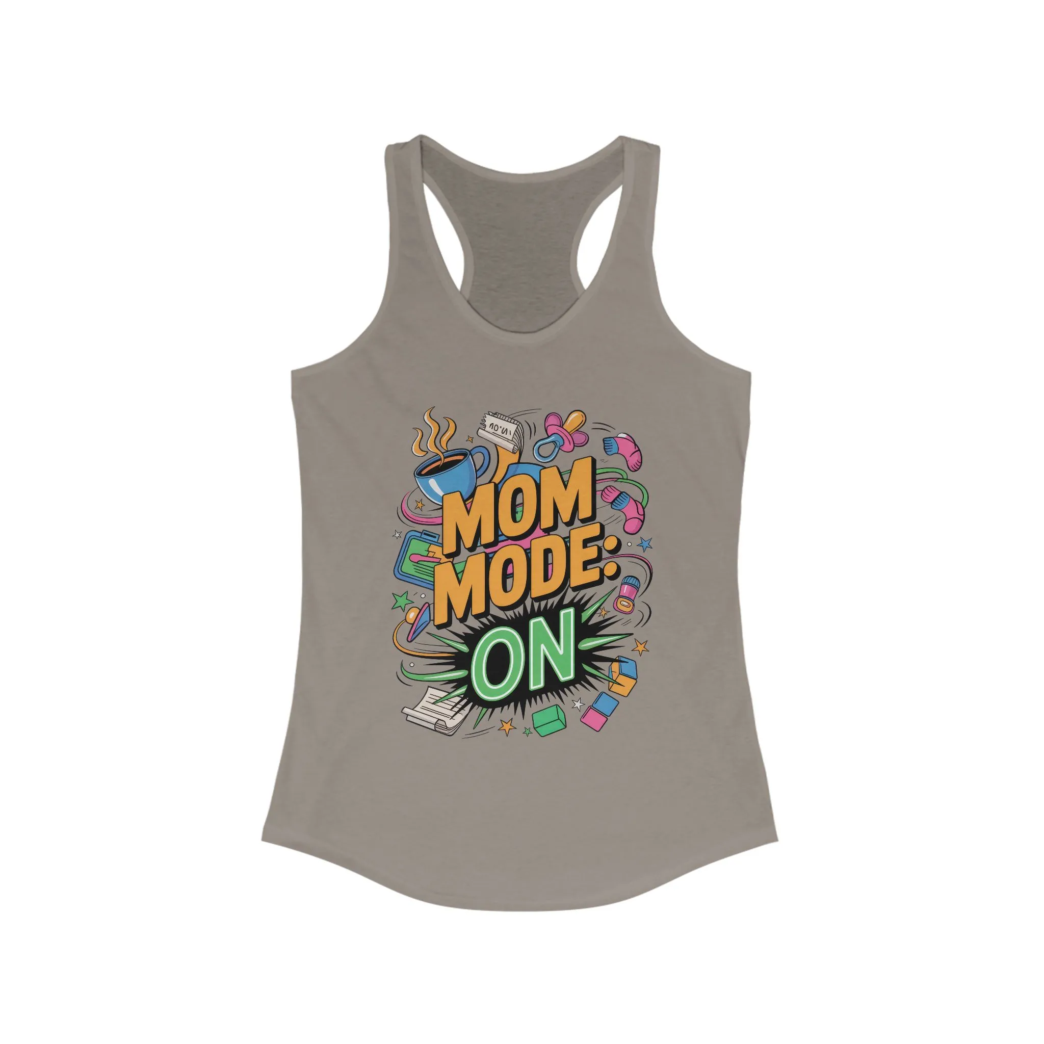 Mom Mode On Racerback Tank, Gift for Mom, Mother's Day Gift, Mother's Day Humor Top, Cute Mama Life Graphic Tee - Image 17
