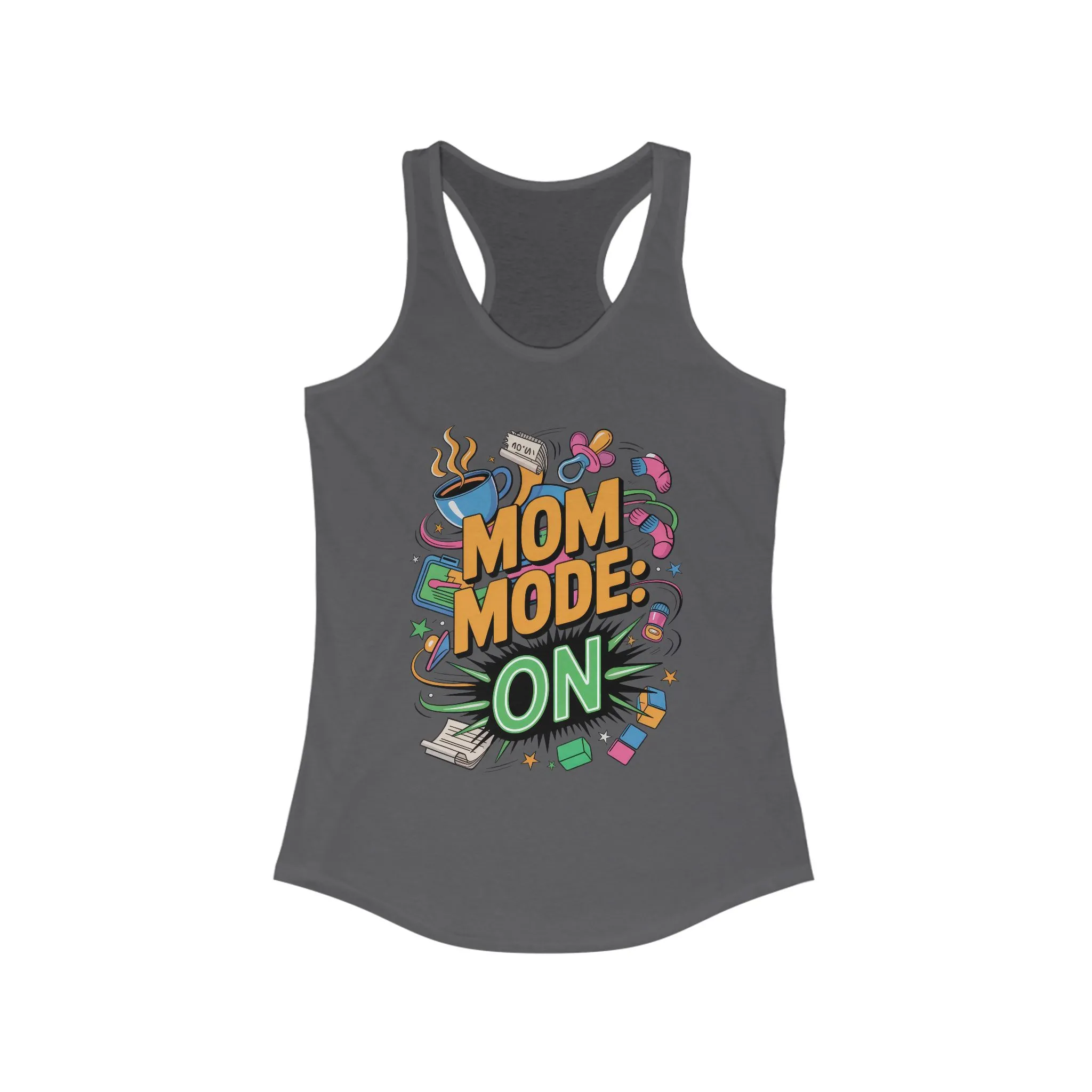 Mom Mode On Racerback Tank, Gift for Mom, Mother's Day Gift, Mother's Day Humor Top, Cute Mama Life Graphic Tee - Image 21