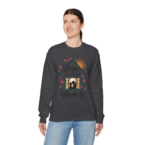 Home Is Where Mom Is Sweatshirt, Mother's Day Cotton Sweatshirt, Cute Family Gift for Mom, Sentimental Mom Gift, mother's day Gift - Image 30