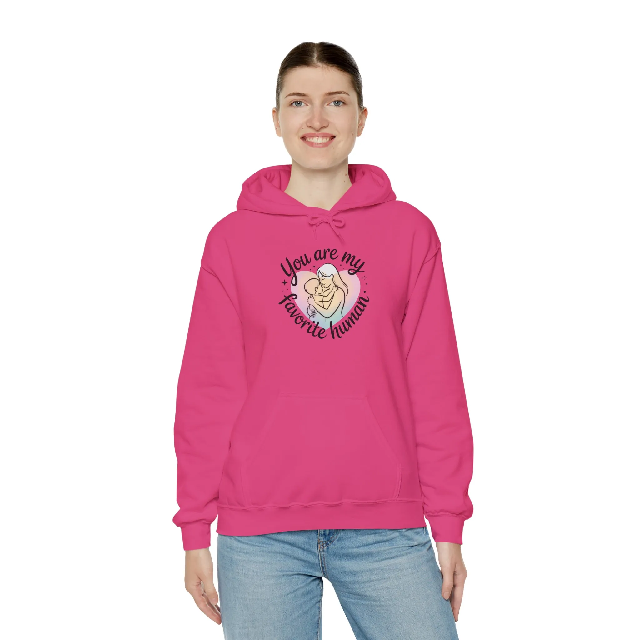 You Are My Favorite Human Hoodie, Cute Mom and Baby Pastel Design, Mothers Day Hooded Sweatshirt Gift - Image 36