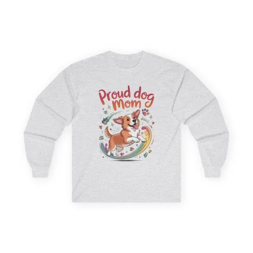 Proud Dog Mom Long Sleeve Tee, Cute Pet Lover Shirt, Gifts for Dog Owners, Mother's Day, Animal Lover Apparel, Dog Mom Apparel - Image 2