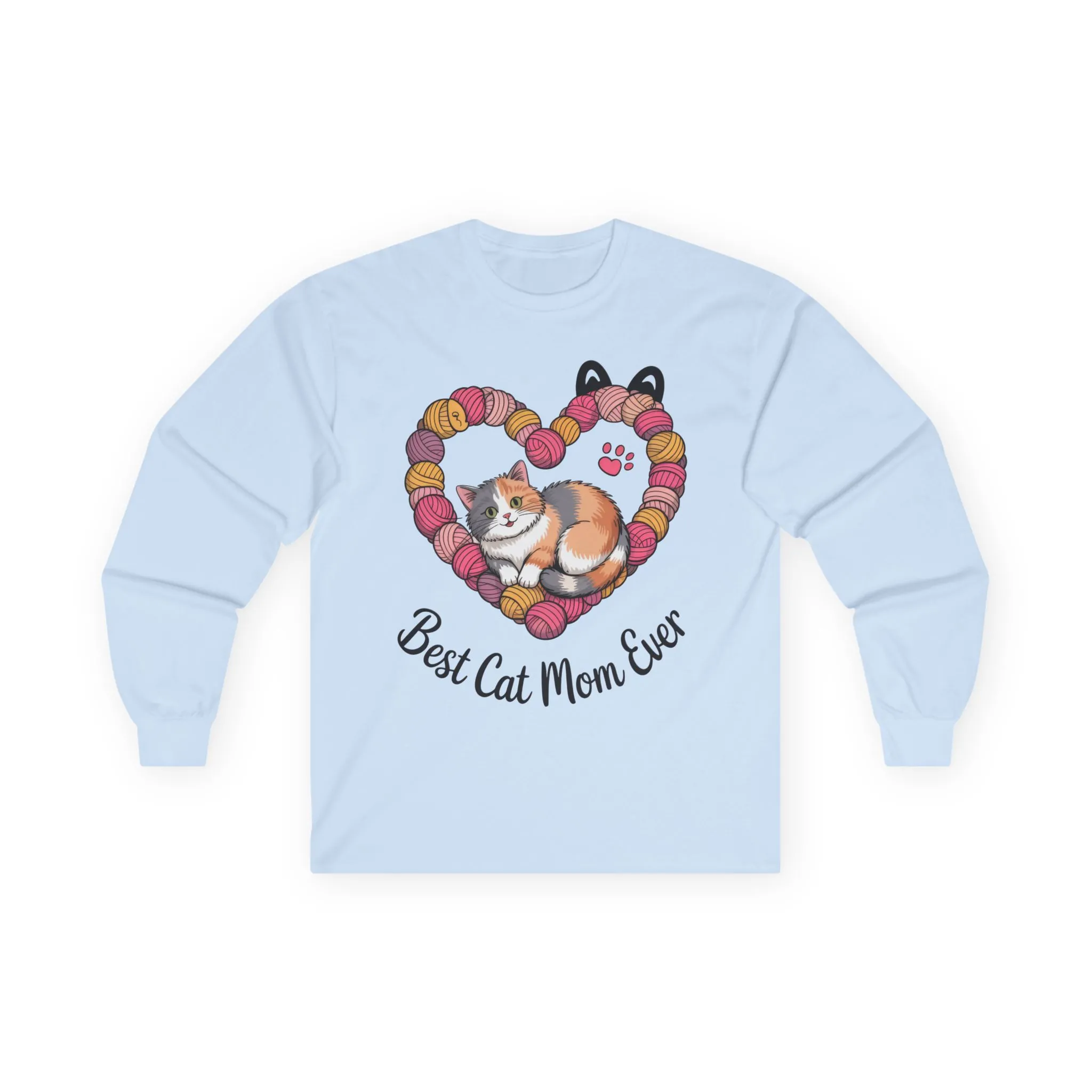 Best Cat Mom Ever Long Sleeve Tee, Cat Lover Gift, Pet Parent Apparel, Birthday Gift for Cat Moms, Cozy Cat Mom Shirt - Image 6
