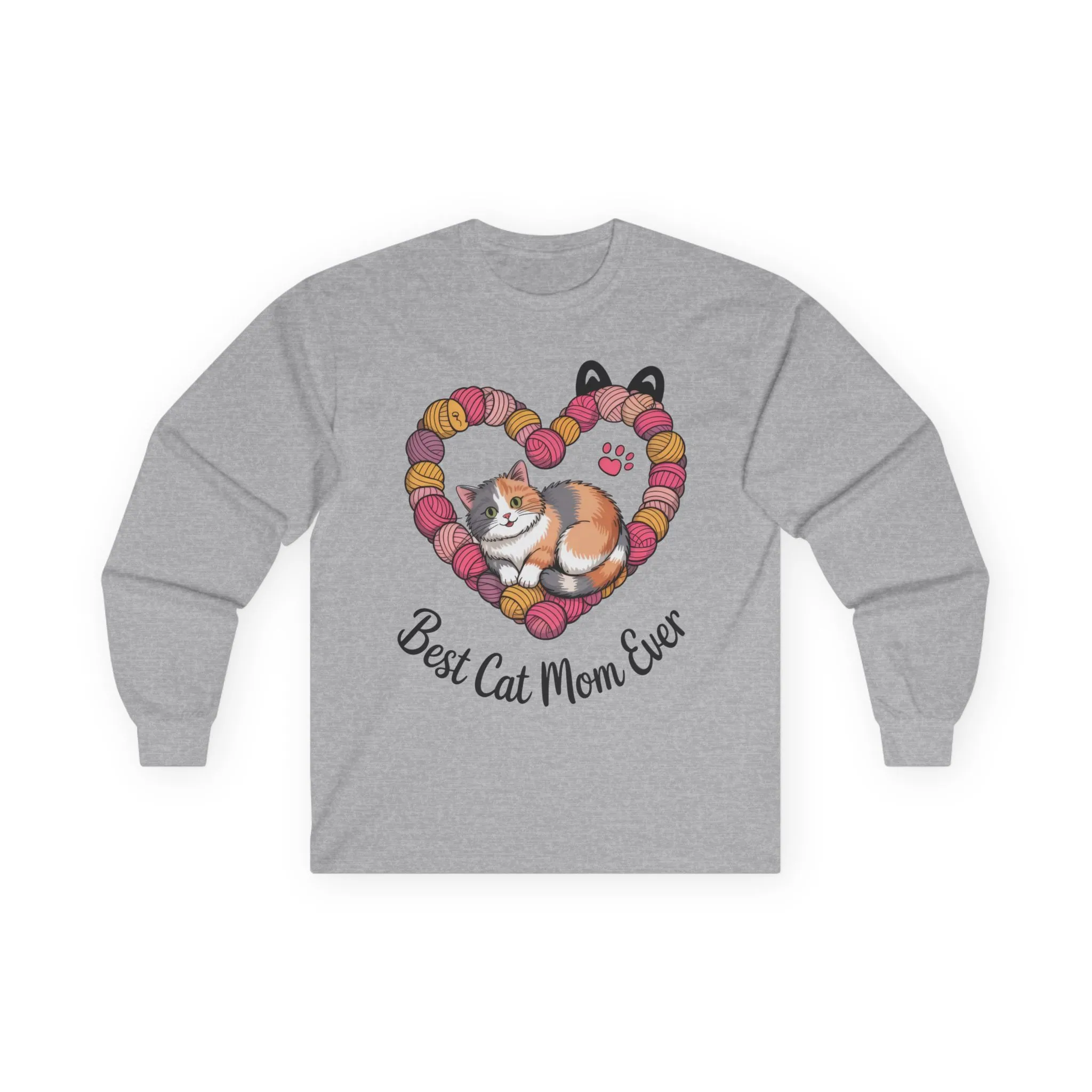 Best Cat Mom Ever Long Sleeve Tee, Cat Lover Gift, Pet Parent Apparel, Birthday Gift for Cat Moms, Cozy Cat Mom Shirt - Image 4