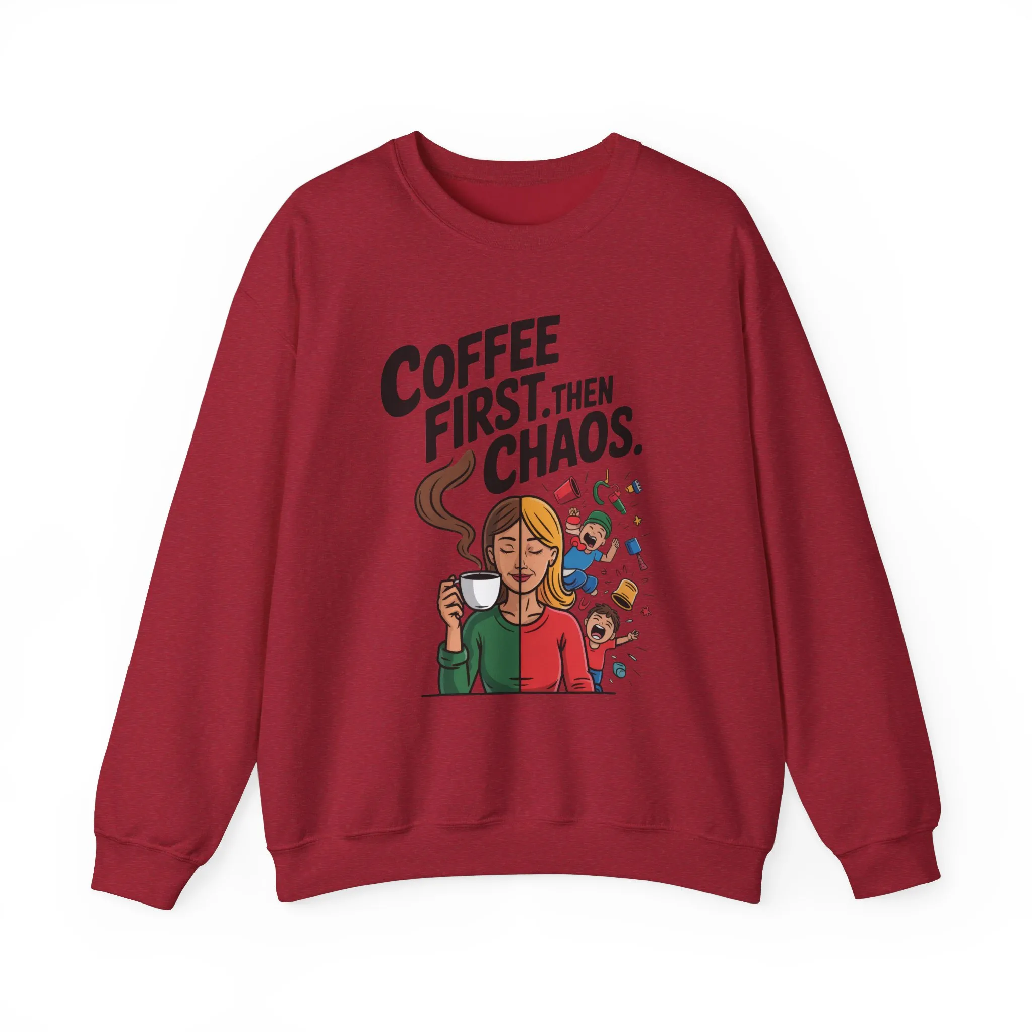 Coffee First Then Chaos Sweatshirt, Ideal Gift for Moms, Fun Casual Wear, Funny Mom Life Sweatshirt, Mother's Day Gift - Image 37