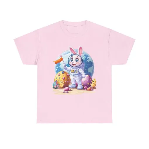 Space Bunny Unisex Heavy Cotton Tee - Cute Astronaut Design for Easter and Fun Occasions - Image 21