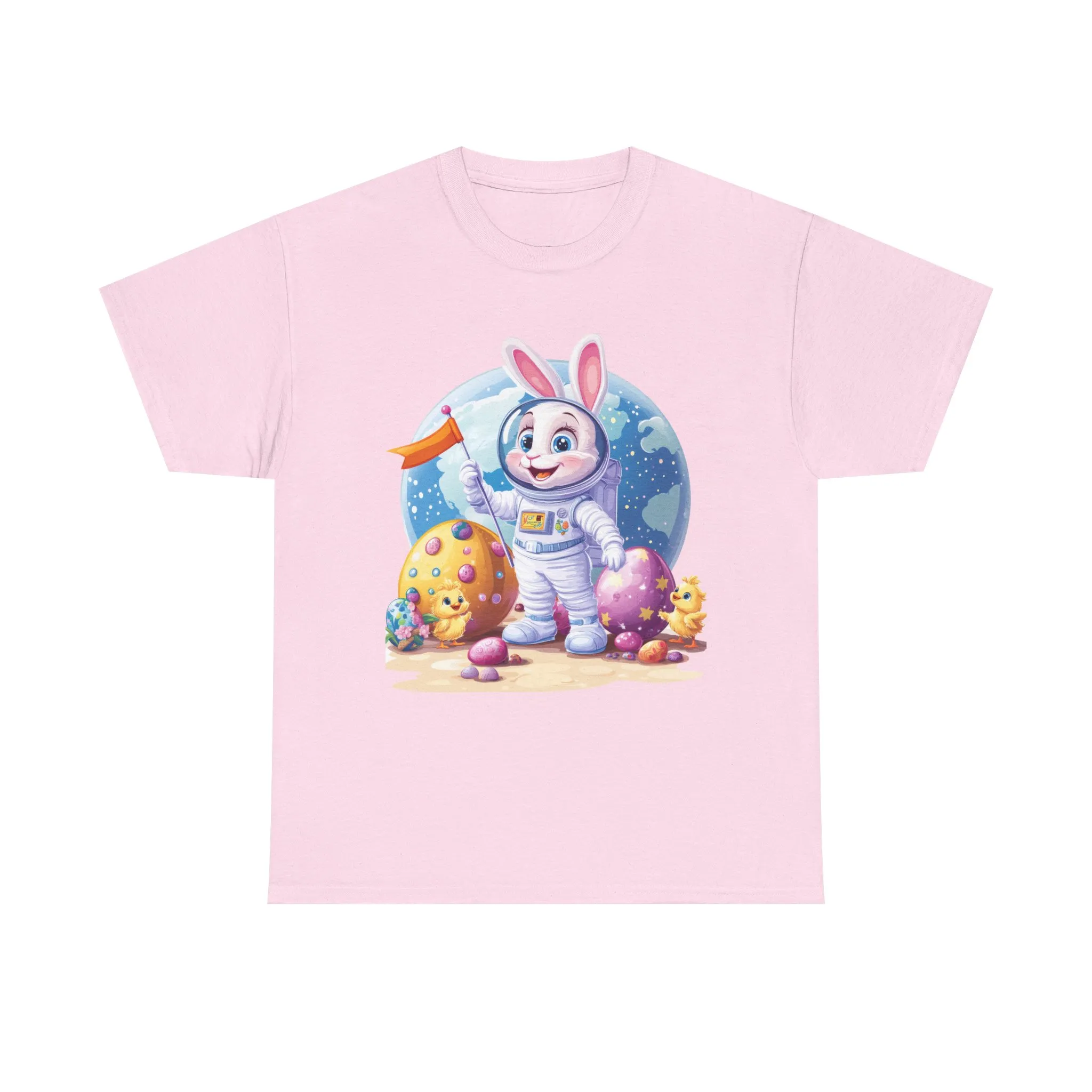 Space Bunny Unisex Heavy Cotton Tee - Cute Astronaut Design for Easter and Fun Occasions - Image 21