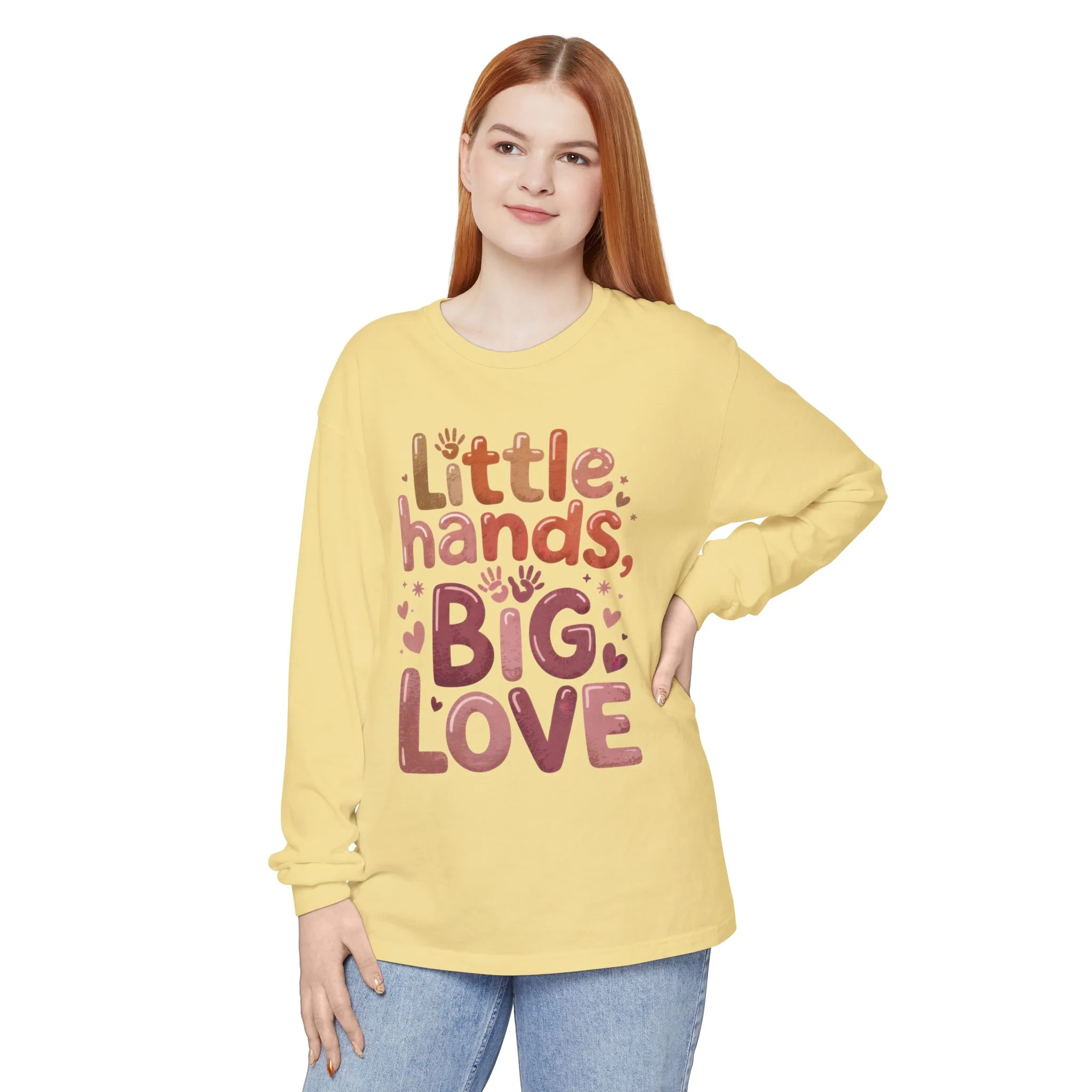 Little Hands, Big Love Long Sleeve T-Shirt, Perfect for Moms Gifts, Cute Mom Long Sleeve T-Shirt, Baby Showers Gift, mother's day Gift - Image 11