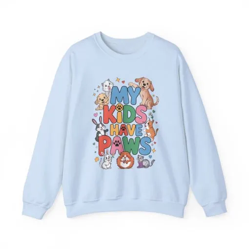 My Kids Have Paws Sweatshirt, Pet Lover Gift, Cute Animal Shirt, Cute Pet Mom Tee, Animal Parent T-Shirt, Gift for Animal Lovers - Image 45