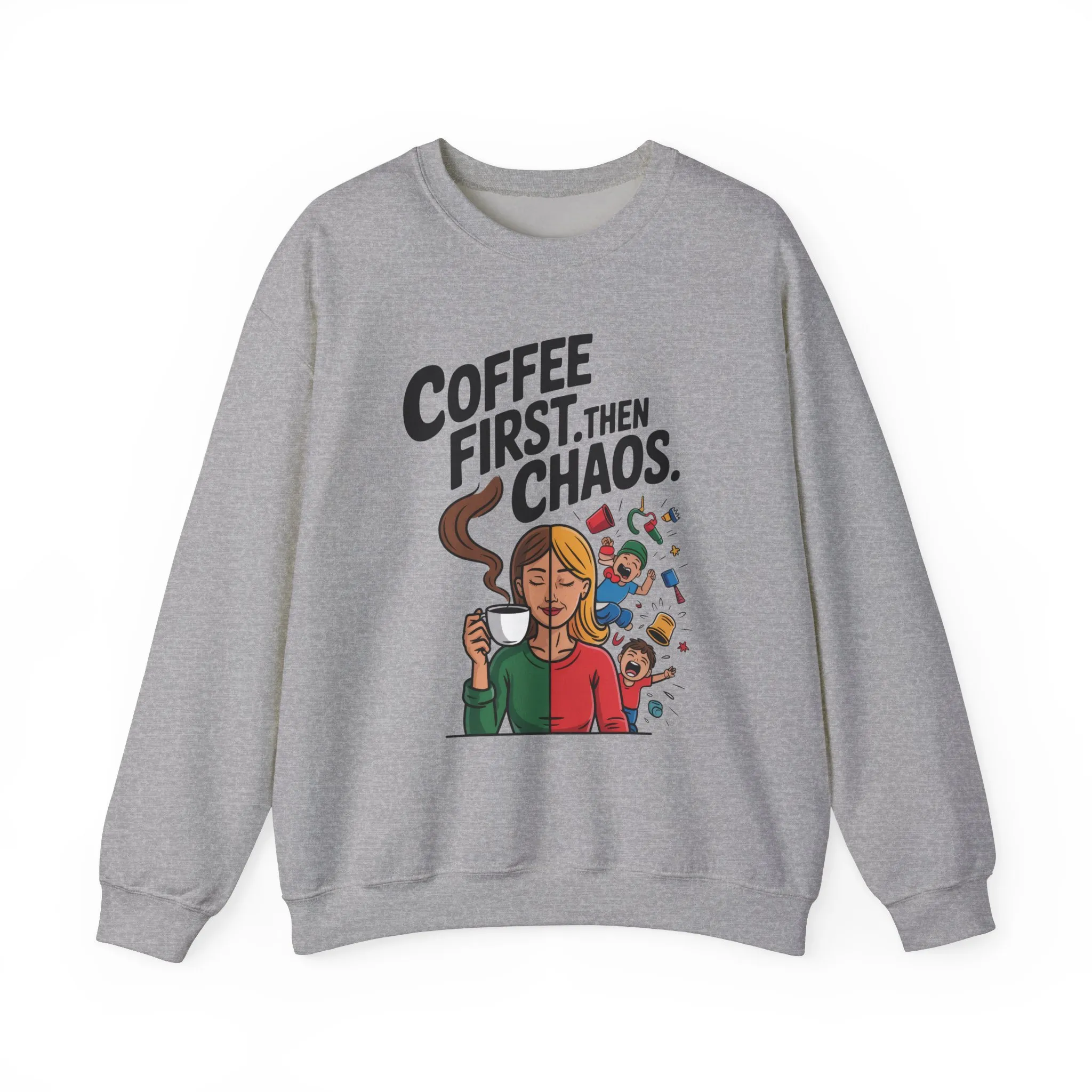 Coffee First Then Chaos Sweatshirt, Ideal Gift for Moms, Fun Casual Wear, Funny Mom Life Sweatshirt, Mother's Day Gift - Image 7