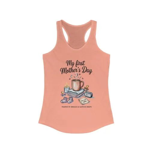My First Mother's Day Racerback Tank, Cute Maternity Gift, Mother's Day Gift, New Mom Outfit, Baby Shower Tee, New Mom Gift Tee - Image 3