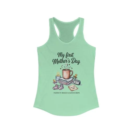 My First Mother's Day Racerback Tank, Cute Maternity Gift, Mother's Day Gift, New Mom Outfit, Baby Shower Tee, New Mom Gift Tee - Image 7