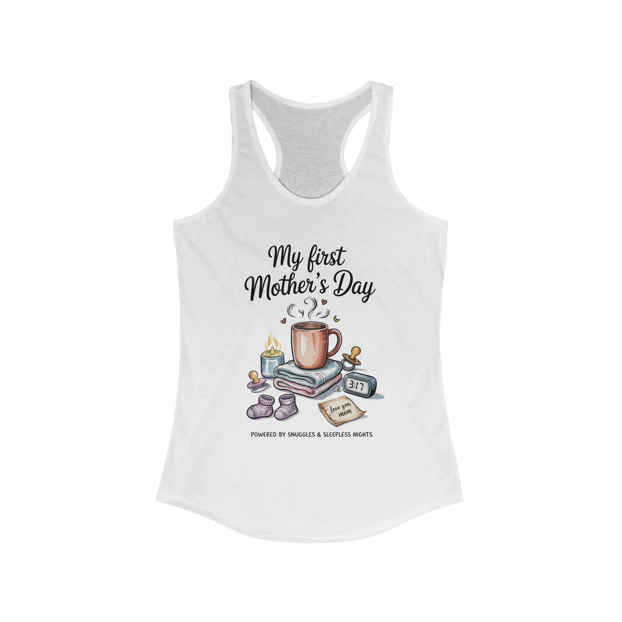 My First Mother's Day Racerback Tank, Cute Maternity Gift, Mother's Day Gift, New Mom Outfit, Baby Shower Tee, New Mom Gift Tee