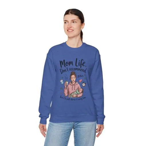 Mom Life Crewneck Sweatshirt, New Mom Gift, Cozy Everyday Wear, Funny Parent Apparel, Tired Mama Humor Tee - Image 28
