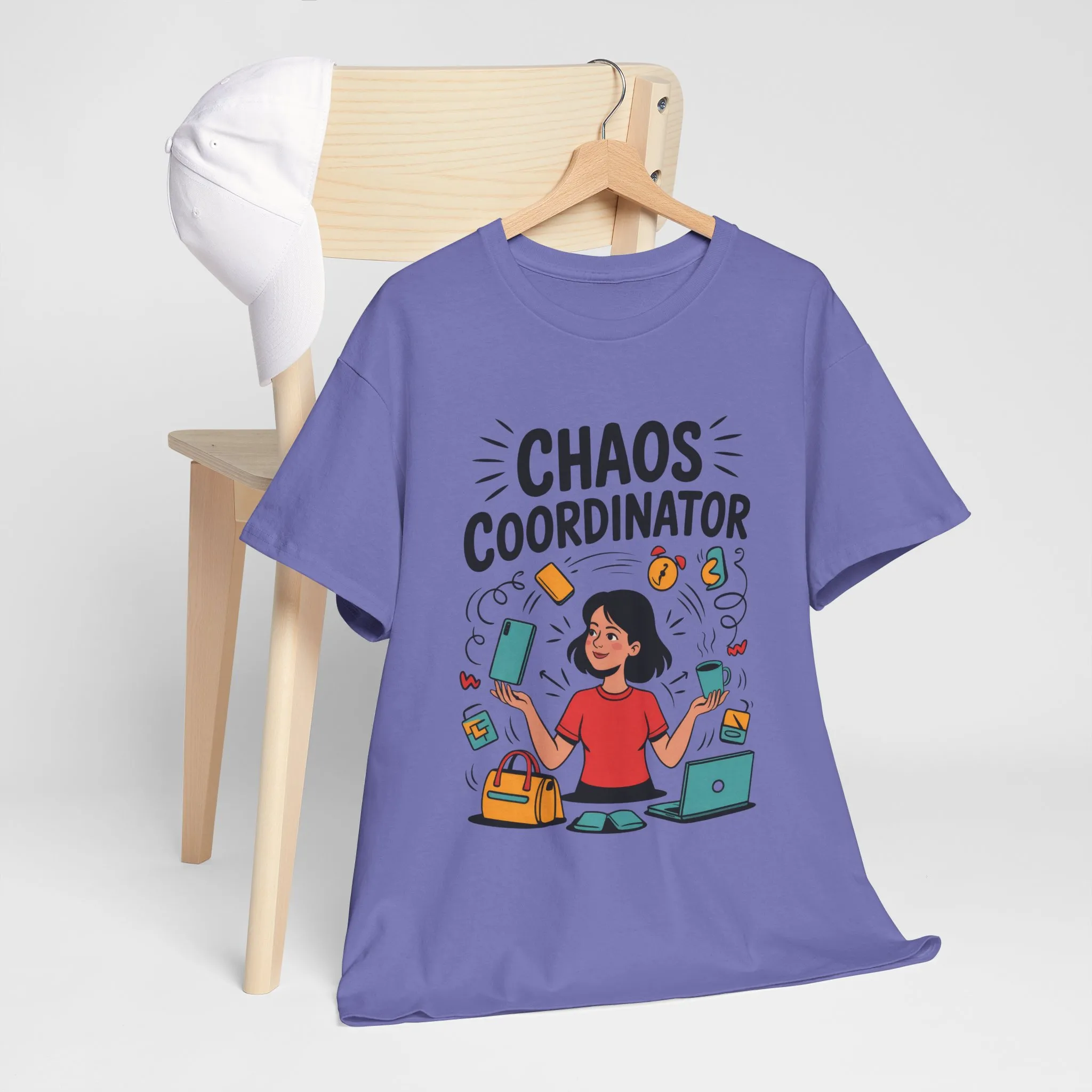 Chaos Coordinator Heavy Cotton Tee, Gift for Busy Moms, Mother's Day Gift, Funny Mom Life Shirt, Busy Life Humor T-Shirt - Image 22