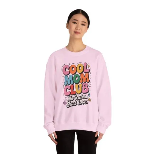 Cool Mom Club Sweatshirt, Gift for Moms, Mother's Day, No Rules Just Love, Retro Colorful Unisex Heavy Blend Crewneck - Image 23
