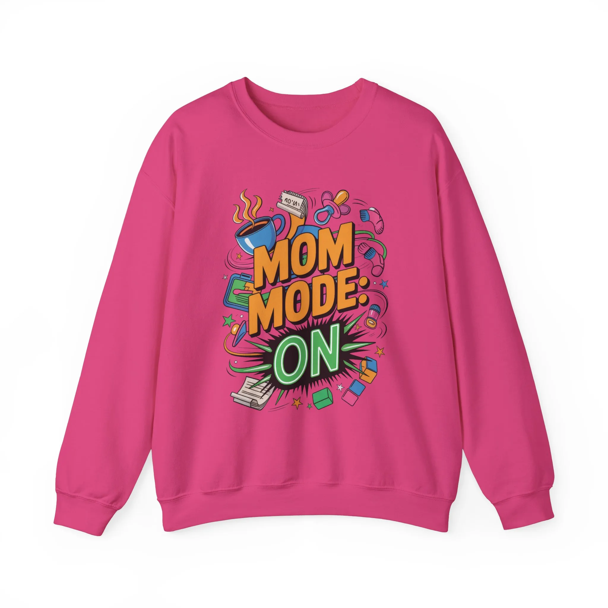 Mom Mode On Crewneck Sweatshirt, Gift for Mom, Mother's Day Humor T-Shirt, Cute Mama Life Graphic Tee, Mother's Day Gift - Image 29
