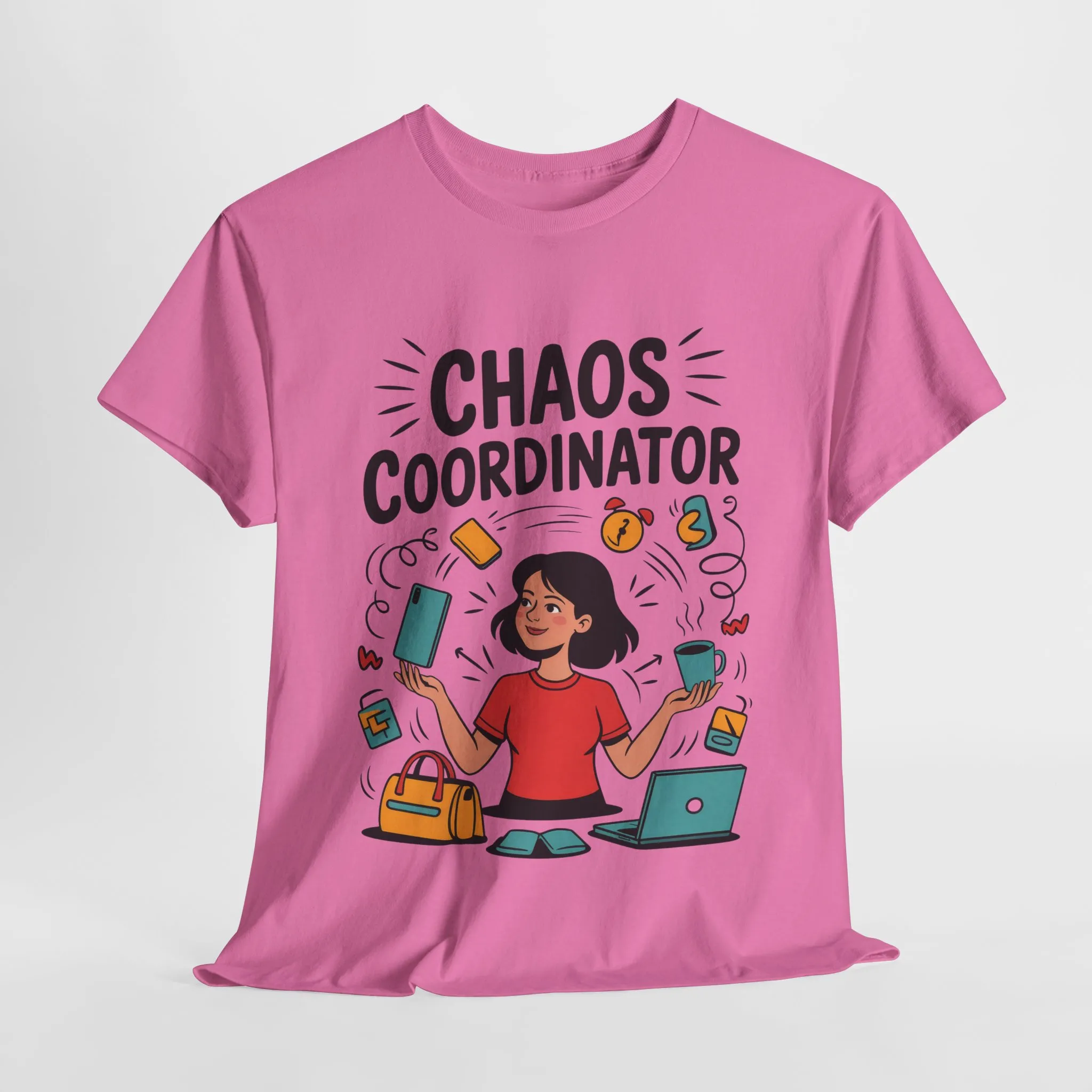 Chaos Coordinator Heavy Cotton Tee, Gift for Busy Moms, Mother's Day Gift, Funny Mom Life Shirt, Busy Life Humor T-Shirt - Image 25