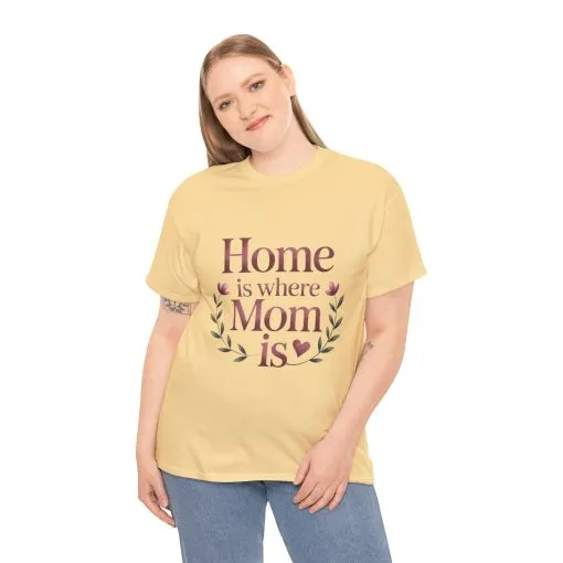 Home is Where Mom Is Unisex Tee, Cozy Cotton T-Shirt for Mothers, Perfect Gift for Mother's Day, Casual Everyday Wear, mother's day gift - Image 12