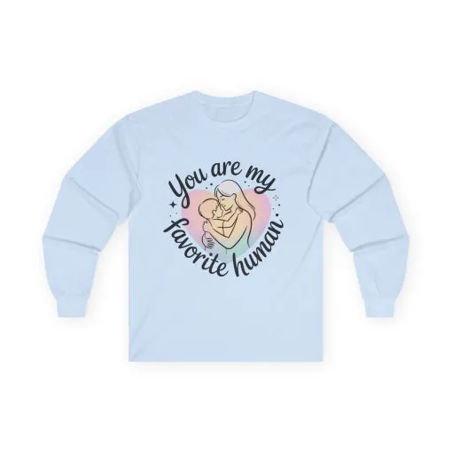 You Are My Favorite Human Mom and Baby Shirt, Unisex Ultra Cotton Long Sleeve Tee, Mother's Day Gift, Cute Heart Design - Image 10