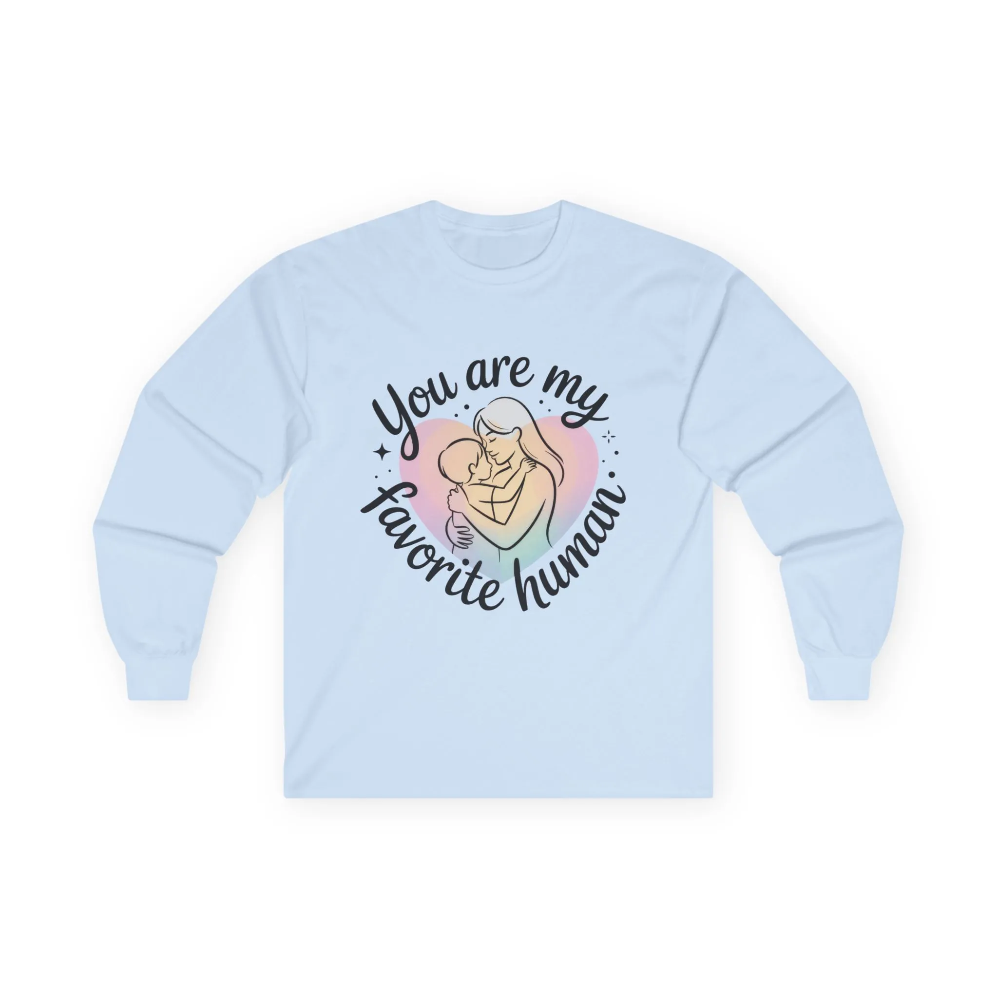 You Are My Favorite Human Mom and Baby Shirt, Unisex Ultra Cotton Long Sleeve Tee, Mother's Day Gift, Cute Heart Design - Image 10