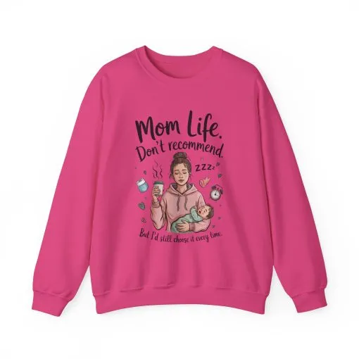 Mom Life Crewneck Sweatshirt, New Mom Gift, Cozy Everyday Wear, Funny Parent Apparel, Tired Mama Humor Tee - Image 33
