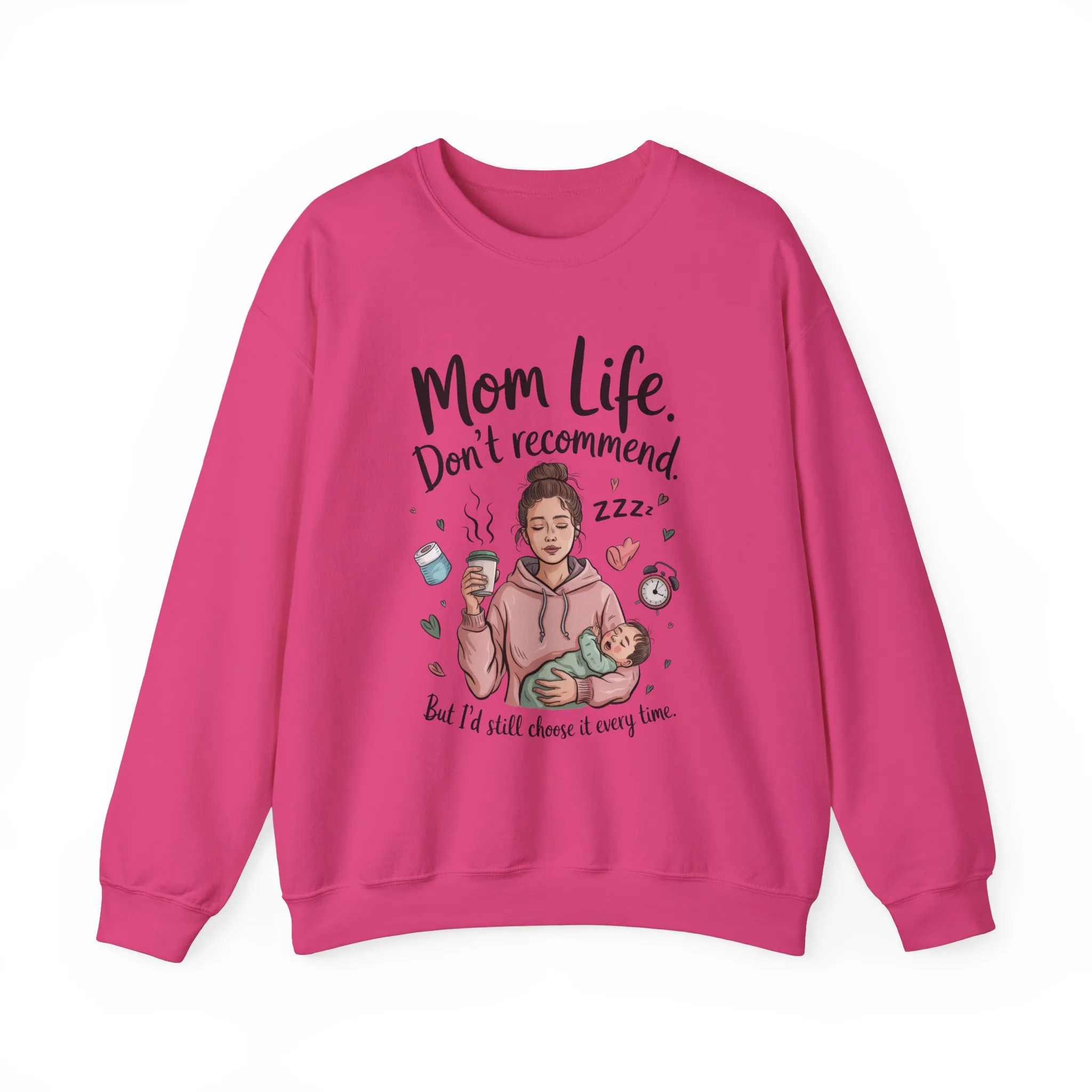 Mom Life Crewneck Sweatshirt, New Mom Gift, Cozy Everyday Wear, Funny Parent Apparel, Tired Mama Humor Tee - Image 33