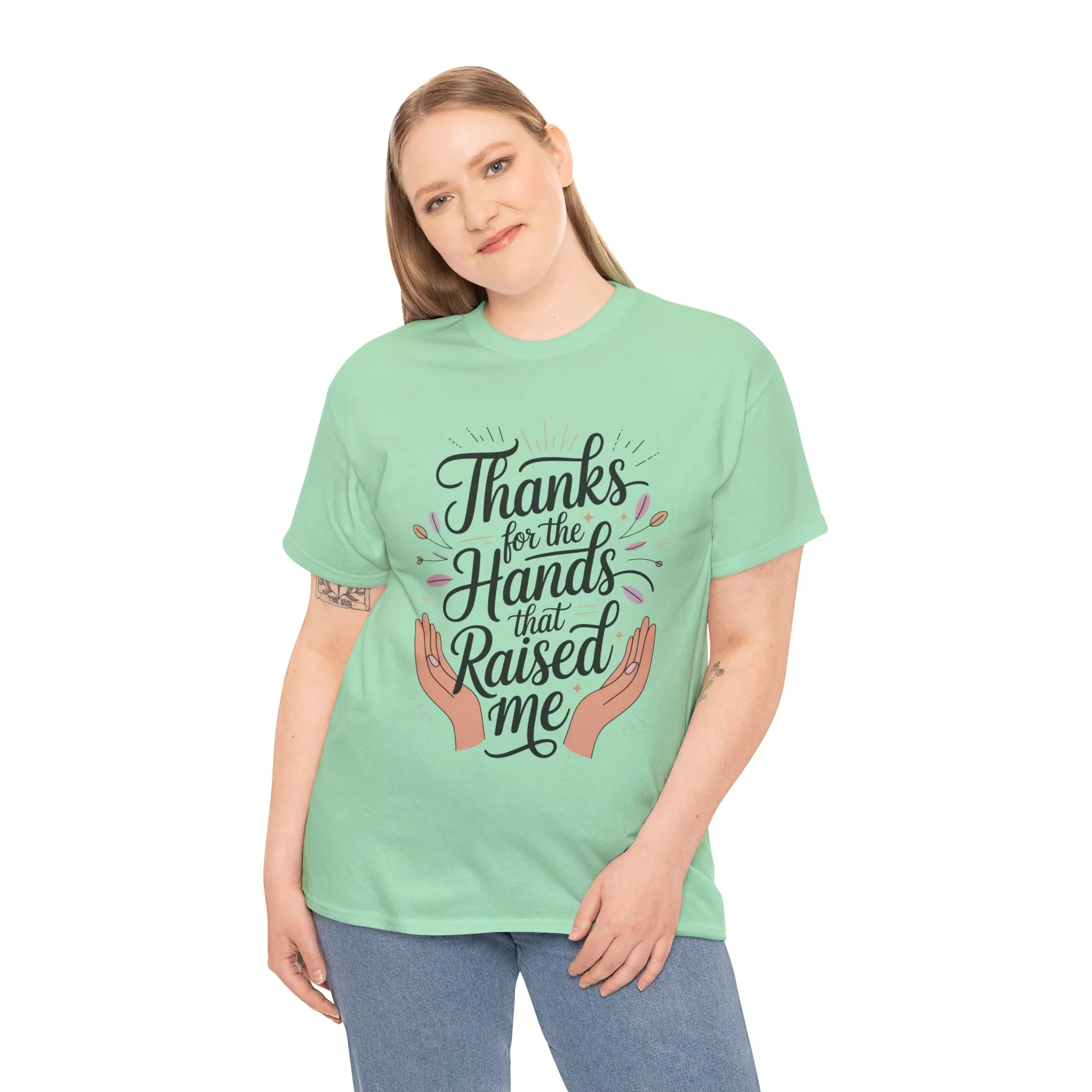 Thanks for the Hands That Raised Me Shirt, Heavy Cotton Tee, Mother's Day Gift, Appreciation Shirt for Mom, Thankful Hands Tee - Image 13
