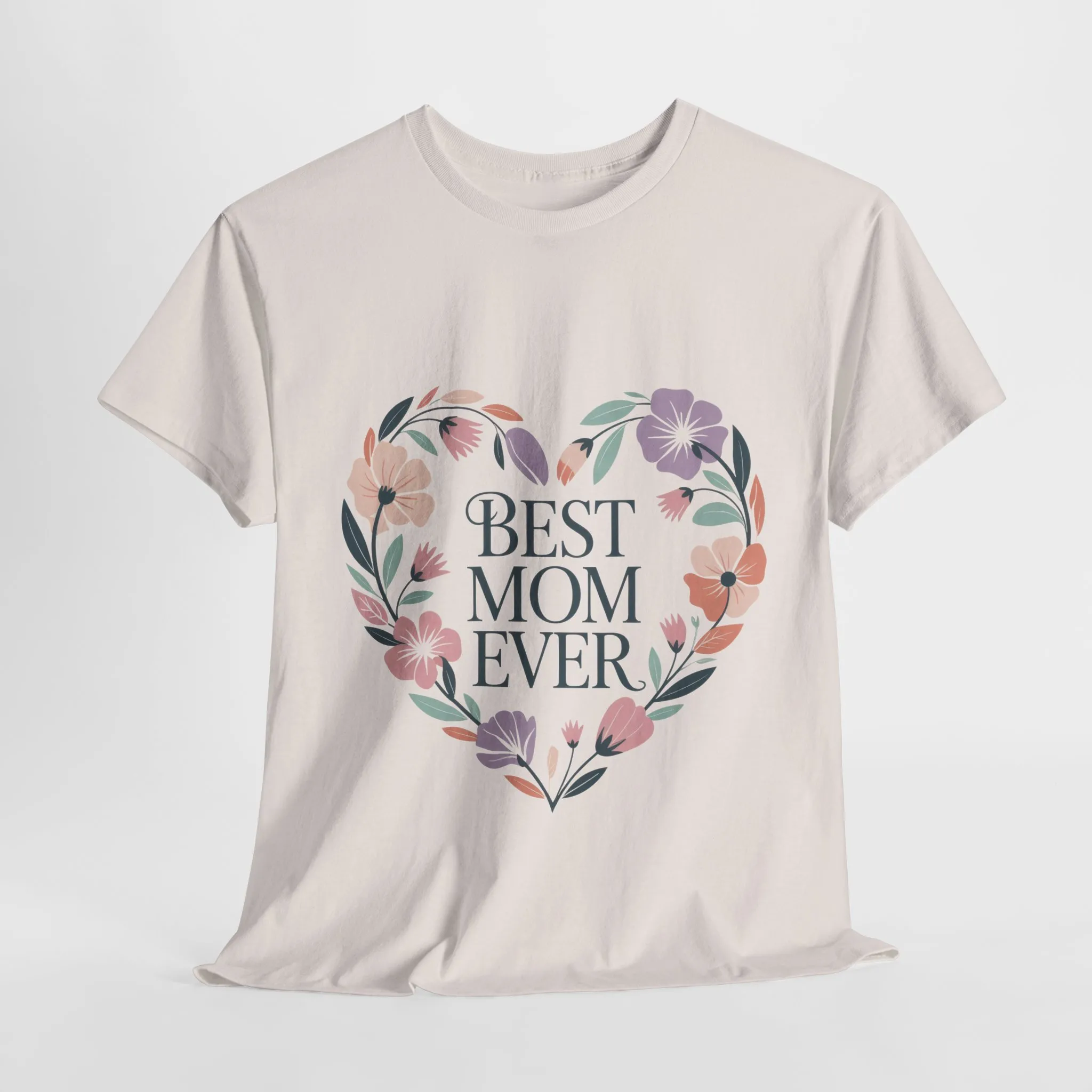 Floral Best Mom Ever Tee, Mother's Day Gift, Mom Appreciation Gift, Floral Heart Cotton Tee - Image 22