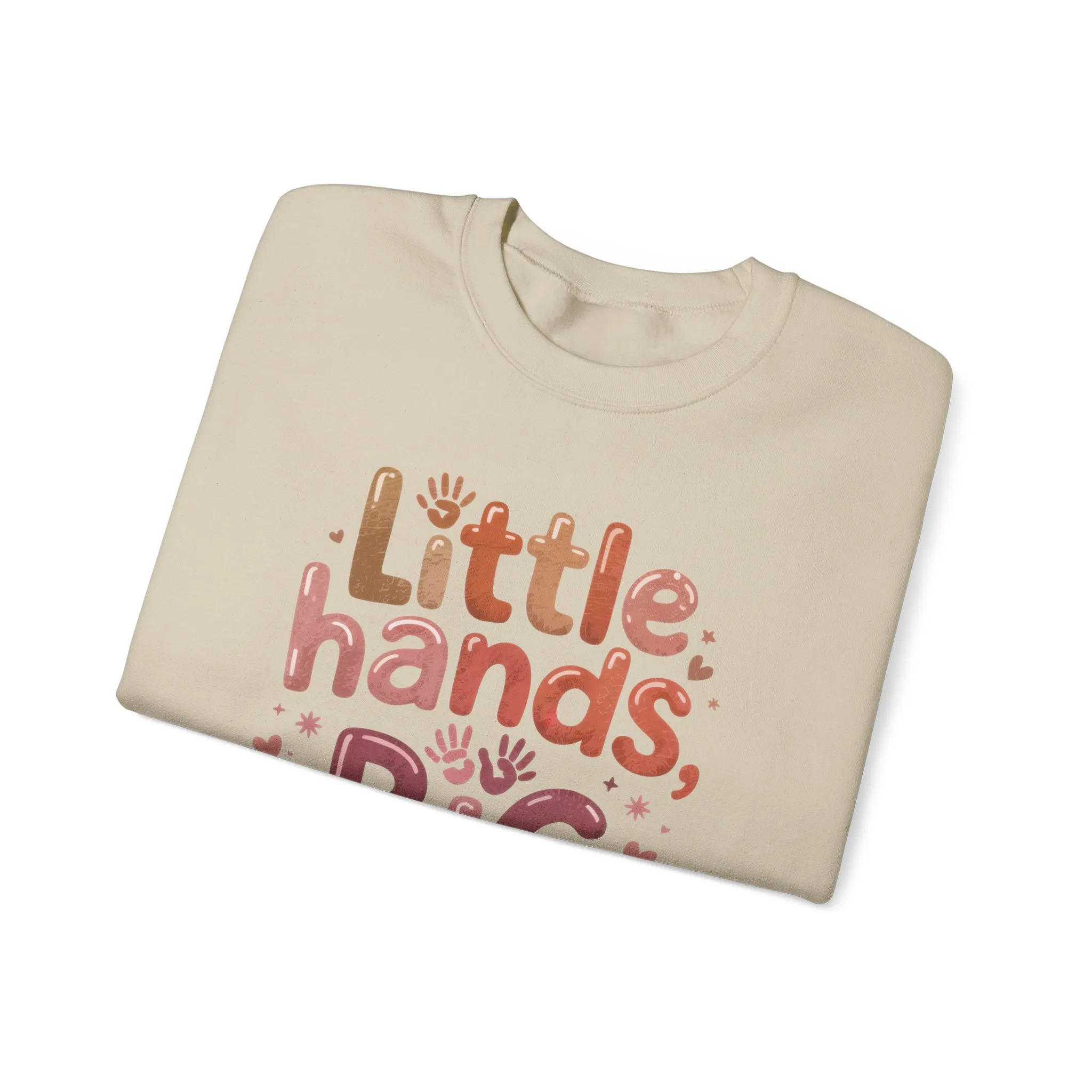 Little Hands, Big Love Crewneck Sweatshirt, Perfect for Moms Gifts, Family Events, Baby Showers, Everyday Wear, Cute Tee, mother's day Gift - Image 10