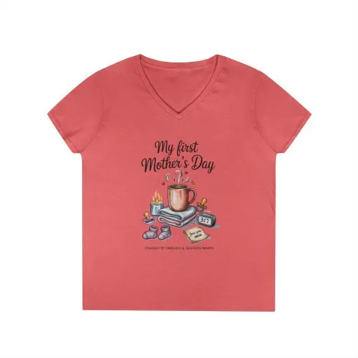 My First Mother's Day V-Neck T-Shirt, Cute Maternity Gift, Mother's Day Shirt, New Mom Outfit, Baby Shower Tee, New Mom Gift Tee - Image 17