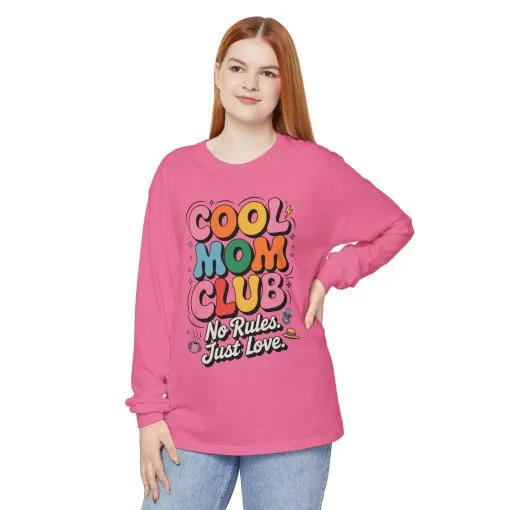 Cool Mom Club Long Sleeve T-Shirt, Funny Mom Tee, Gift for Moms, Mother's Day Gift, No Rules Just Love Quote Tee - Image 20