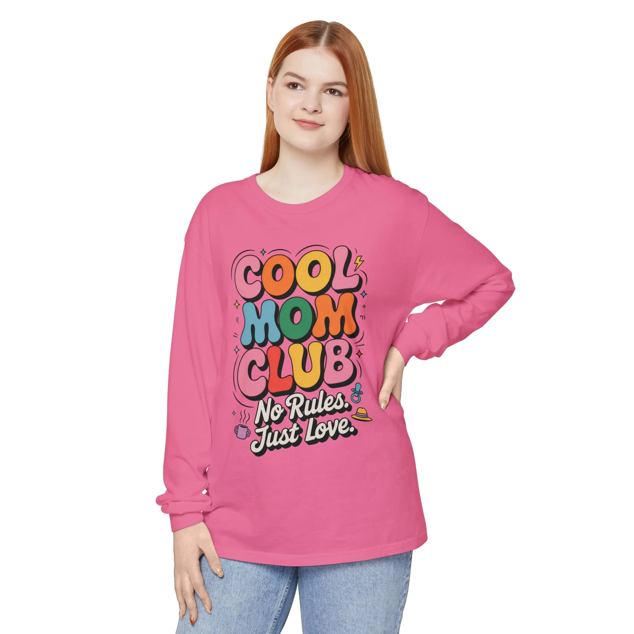 Cool Mom Club Long Sleeve T-Shirt, Funny Mom Tee, Gift for Moms, Mother's Day Gift, No Rules Just Love Quote Tee - Image 20