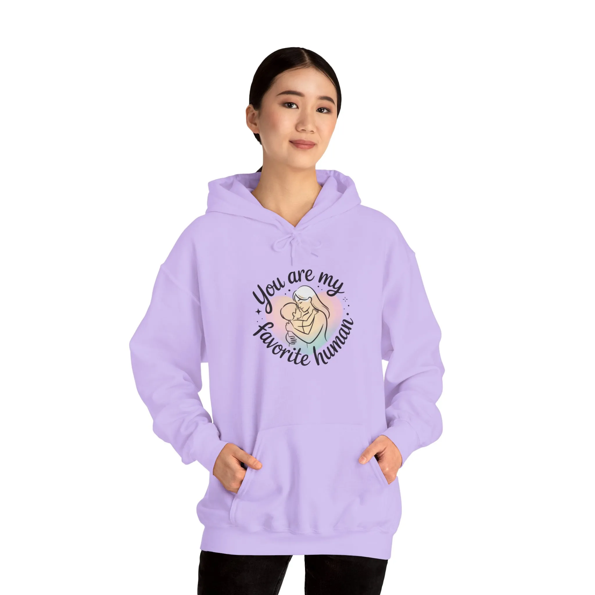 You Are My Favorite Human Hoodie, Cute Mom and Baby Pastel Design, Mothers Day Hooded Sweatshirt Gift - Image 23