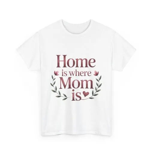 Home is Where Mom Is Unisex Tee, Cozy Cotton T-Shirt for Mothers, Perfect Gift for Mother's Day, Casual Everyday Wear, mother's day gift - Image 4