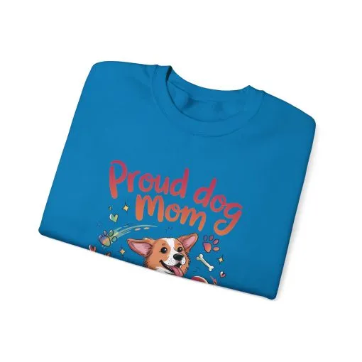 Proud Dog Mom Crewneck Sweatshirt, Pet Lover Gift, Dog Mom Apparel, Animal Lover Clothing, Gift for Dog Moms, Puppy Paw Rainbow Print - Image 42