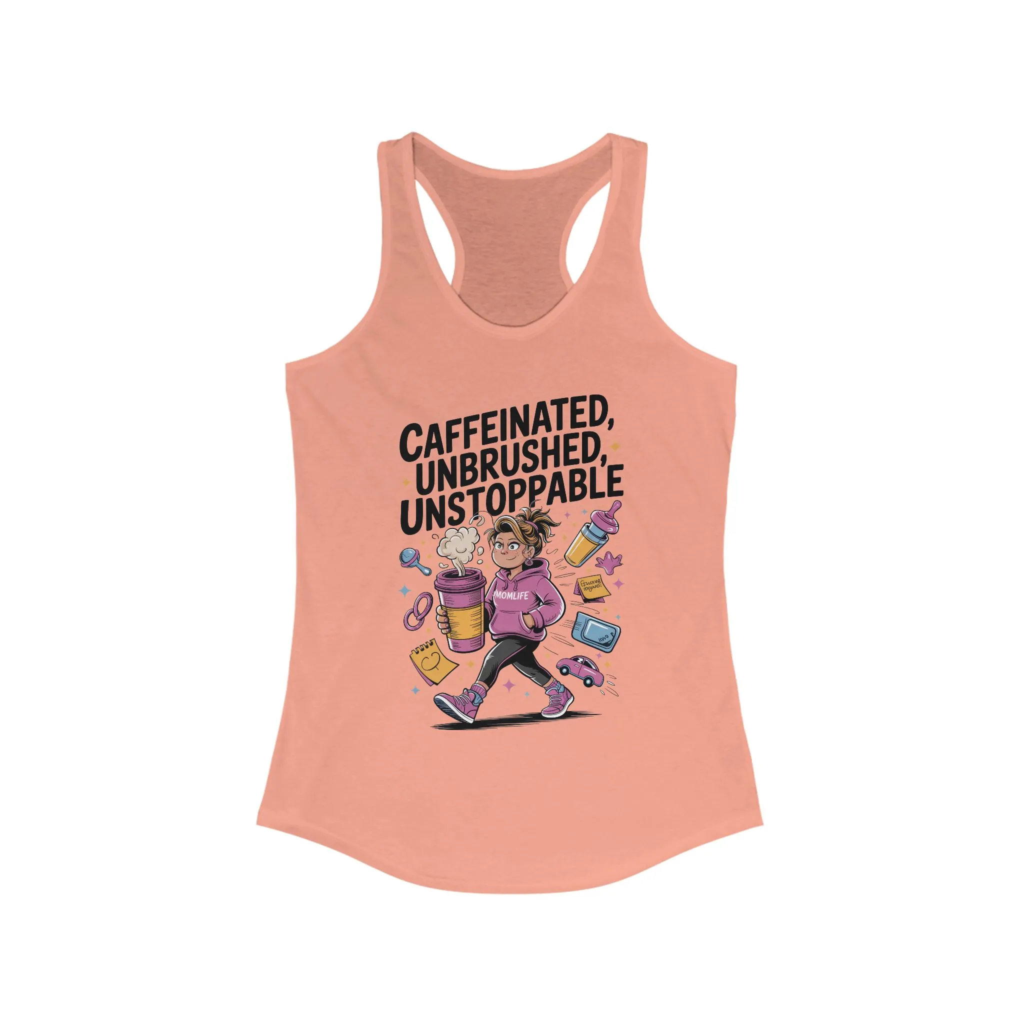 Caffeinated Mom Tank, Funny Mom Life Quote, Mother's Day Gift,New Mother Tired Mother Gift, Coffee Lover Gift, Coffee Addict Mom - Image 3